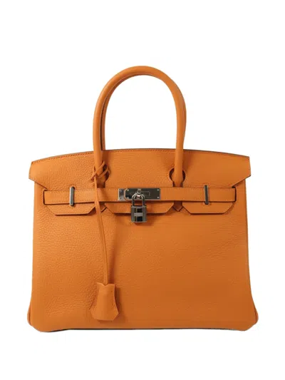 Pre-owned Hermes 30 Birkin Tote Bag In Orange