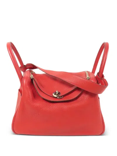 Pre-owned Hermes 30 Lindy Shoulder Bag In Red