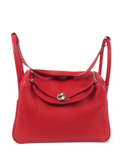 Pre-owned Hermes 30 Lindy Shoulder Bag In Red