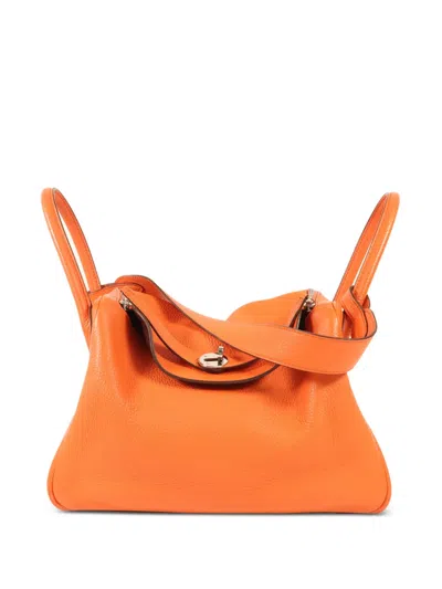 Pre-owned Hermes 30 Lindy Tote Bag In Orange