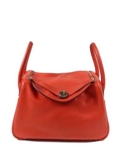 Pre-owned Hermes 30 Lindy Tote Bag In Red