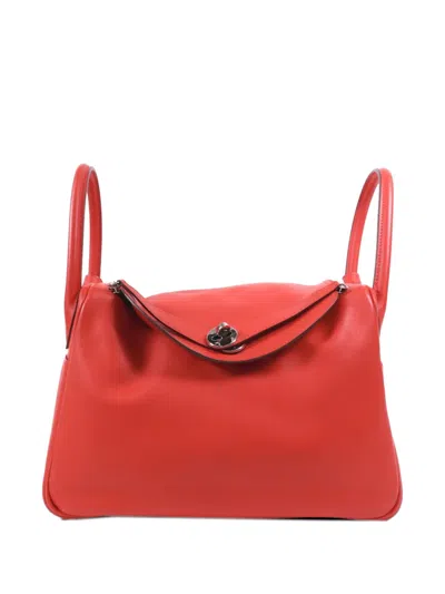 Pre-owned Hermes 30 Lindy Tote Bag In Red