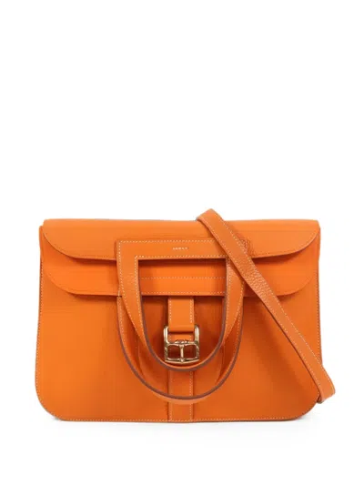 Pre-owned Hermes 31 Halzan Tote Bag In Orange