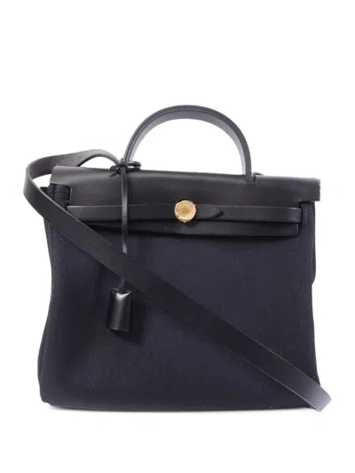 Pre-owned Hermes 31 Herbag Zip Shoulder Bag In Black