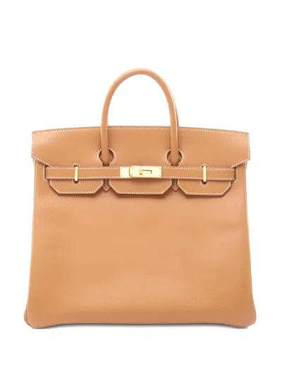 Pre-owned Hermes 32 Haut A Courroies Top-handle Tote Bag In Brown