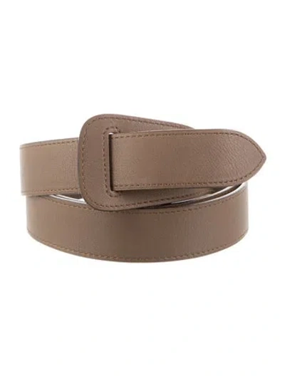 Pre-owned Hermes 32 Mm 2007 Plumes Belt In Neutral