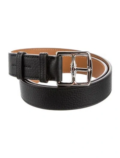 Pre-owned Hermes 32 Mm 2021 Etrivière Belt In Black