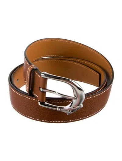 Pre-owned Hermes 32 Mm 2024 Belt In Brown
