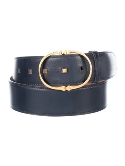 Pre-owned Hermes 32 Mm Vintage Belt In Black