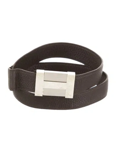 Pre-owned Hermes 32 Mm Vintage Belt Strap Belt In Brown