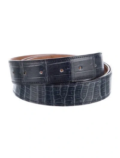 Pre-owned Hermes 32 Mm Vintage Belt Strap Belt Strap In Blue