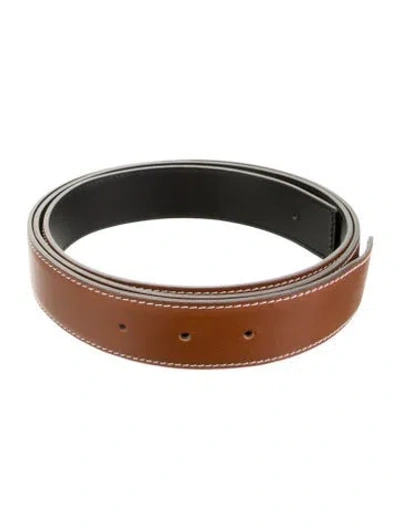 Pre-owned Hermes 32 Mm Vintage Belt Strap In Black/neutrals