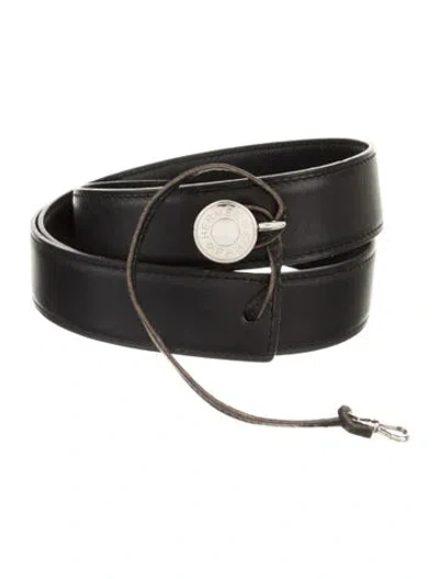 Pre-owned Hermes 32 Mm Vintage Clou De Paris Belt In Black