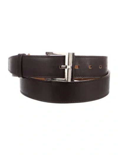 Pre-owned Hermes 32 Mm Vintage H Belt In Brown