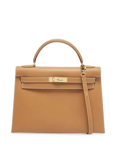 Pre-owned Hermes 32kelly Sellier Tote Bag In Neutral