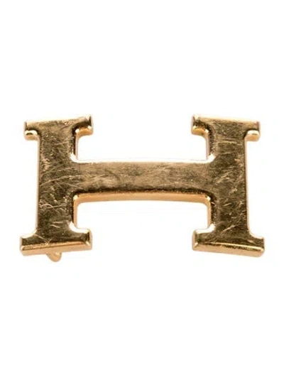 Pre-owned Hermes 32mm H Belt Buckle In Gold