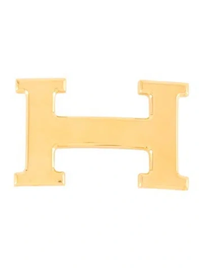 Pre-owned Hermes 32mm H Belt Buckle In Gold