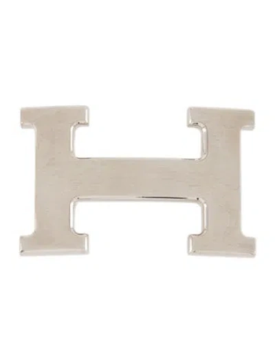 Pre-owned Hermes 32mm H Buckle In Silver