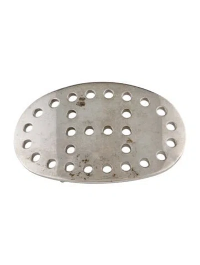 Pre-owned Hermes 32mm H Mirage Belt Buckle In Silver