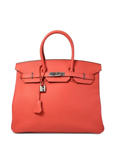 Pre-owned Hermes 35 Birkin Handbag In Orange