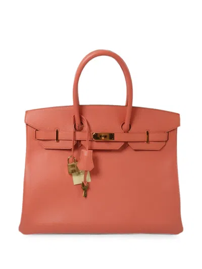 Pre-owned Hermes 35 Birkin Handbag In Pink