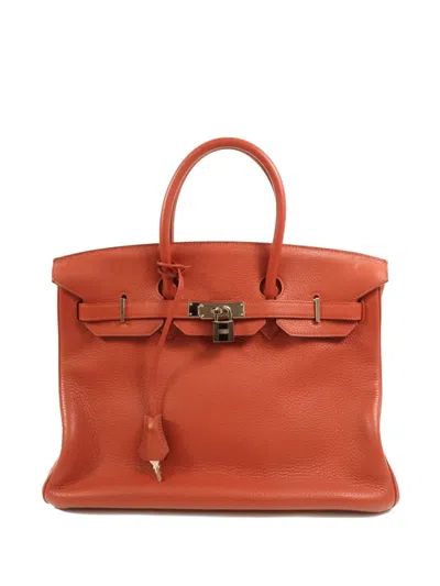 Pre-owned Hermes 35 Birkin Tote Bag In Orange