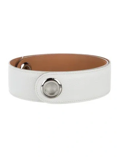 Pre-owned Hermes 38 Mm 2005 Kimono Belt Accessory In White