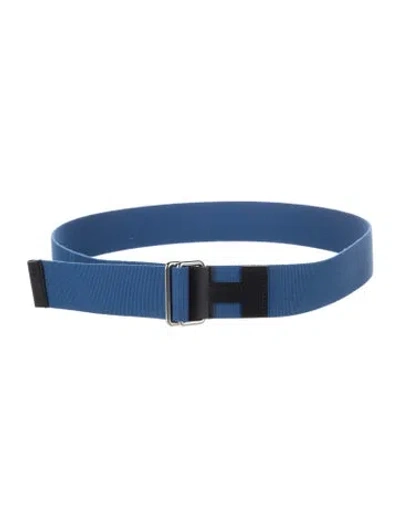 Pre-owned Hermes 38 Mm 2022 Nomade Belt In Blue