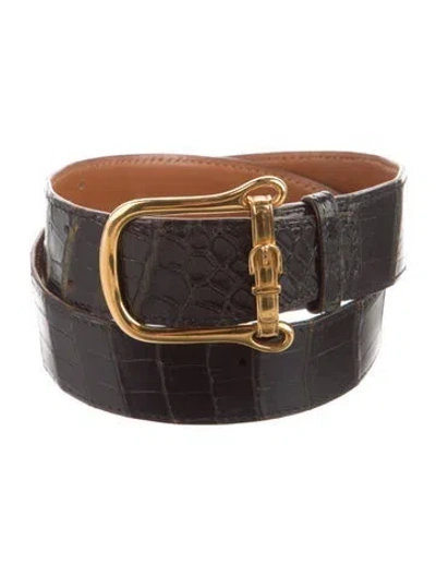 Pre-owned Hermes 38 Mm Vintage Belt Strap Belt Kit In Black