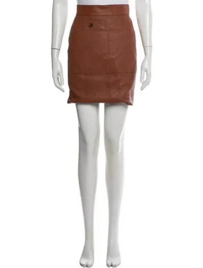 Pre-owned Hermes 3e1302d0 Mini Skirt In Brown