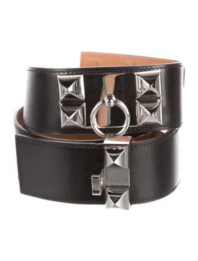 Pre-owned Hermes 42 Mm 2012 Collier De Chien Belt In Multi