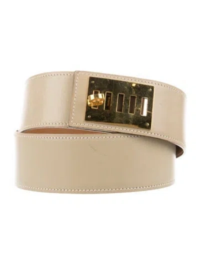 Pre-owned Hermes 42 Mm Vintage Belt In Neutral