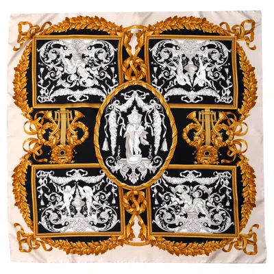 Pre-owned Hermes 5-star Ritz Paris Hotel Scarf In Multicolor Silk In Black
