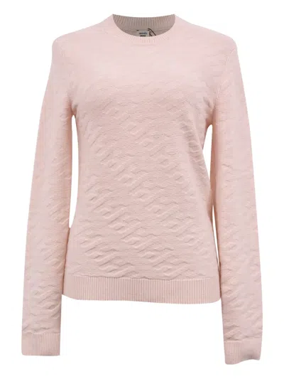 Pre-owned Hermes 590mm Embossed 'h' Motif Jumper In Pink