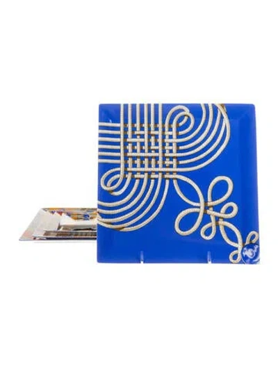 Pre-owned Hermes 5-piece Brandebourgs Square Plate Set In Multi