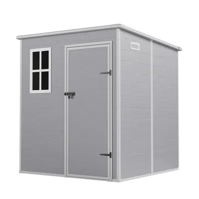 Hermes 6' × 6‘ Outdoor Resin Storage Shed With Floor In Gray