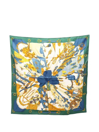 Pre-owned Hermes 90 2010 Soleil De Soie Scarf In Neutral