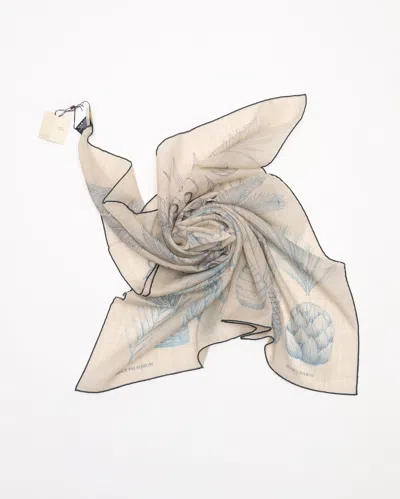 Pre-owned Hermes Hermès 90 Index Palmarum Light Cashmere Scarf