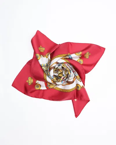 Pre-owned Hermes Hermès 90 Les Tambours Silk Scarf