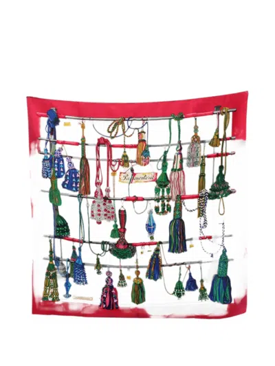 Pre-owned Hermes 90 Passementerie Scarf In Red
