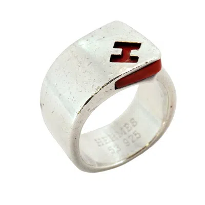 Pre-owned Hermes 925 Band Ring () In Orange