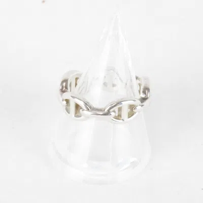 Pre-owned Hermes 925 Band Ring () In Silver
