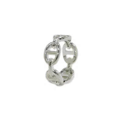 Pre-owned Hermes 925 Band Ring () In Silver