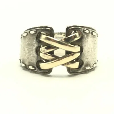 Pre-owned Hermes 925 Band Ring () In Silver