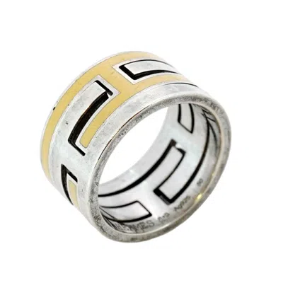 Pre-owned Hermes 925 Band Ring () In White