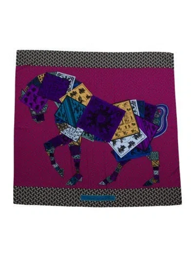 Pre-owned Hermes A Cheval Sur Mon Carré Cashmere Shawl In Multi