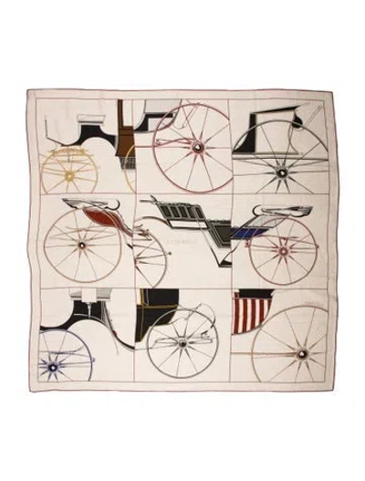 Pre-owned Hermes A Toute Berline! Cashmere Shawl In Neutral