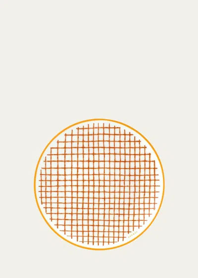 Pre-owned Hermes A Walk In The Garden Bread & Butter Plate In Orange Pattern