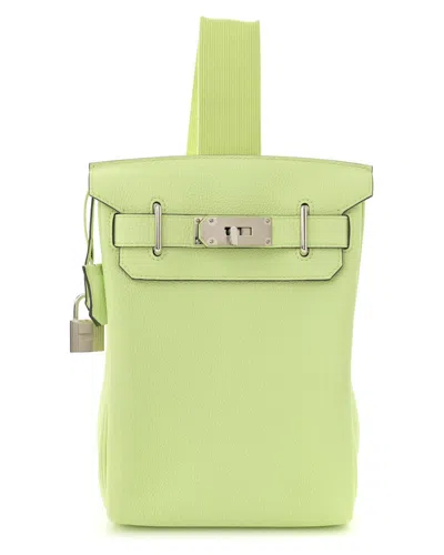 Pre-owned Hermes Hermès Absinthe Togo Leather Hac A Dos Pm Backpack (authentic Pre-loved)