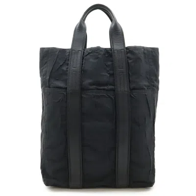 Pre-owned Hermes Acapulco Black Nylon Leather Handbag Tote Bag ()